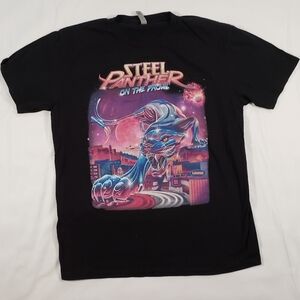 Steel Panther Glam Metal Band Tee Size Large Album Cover Graphic